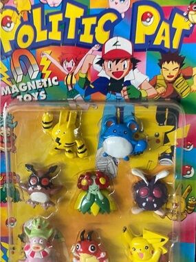 Vintage pokemon Magnetic Toy Figure Set - Assorted Yellow, Blue, Green & More
